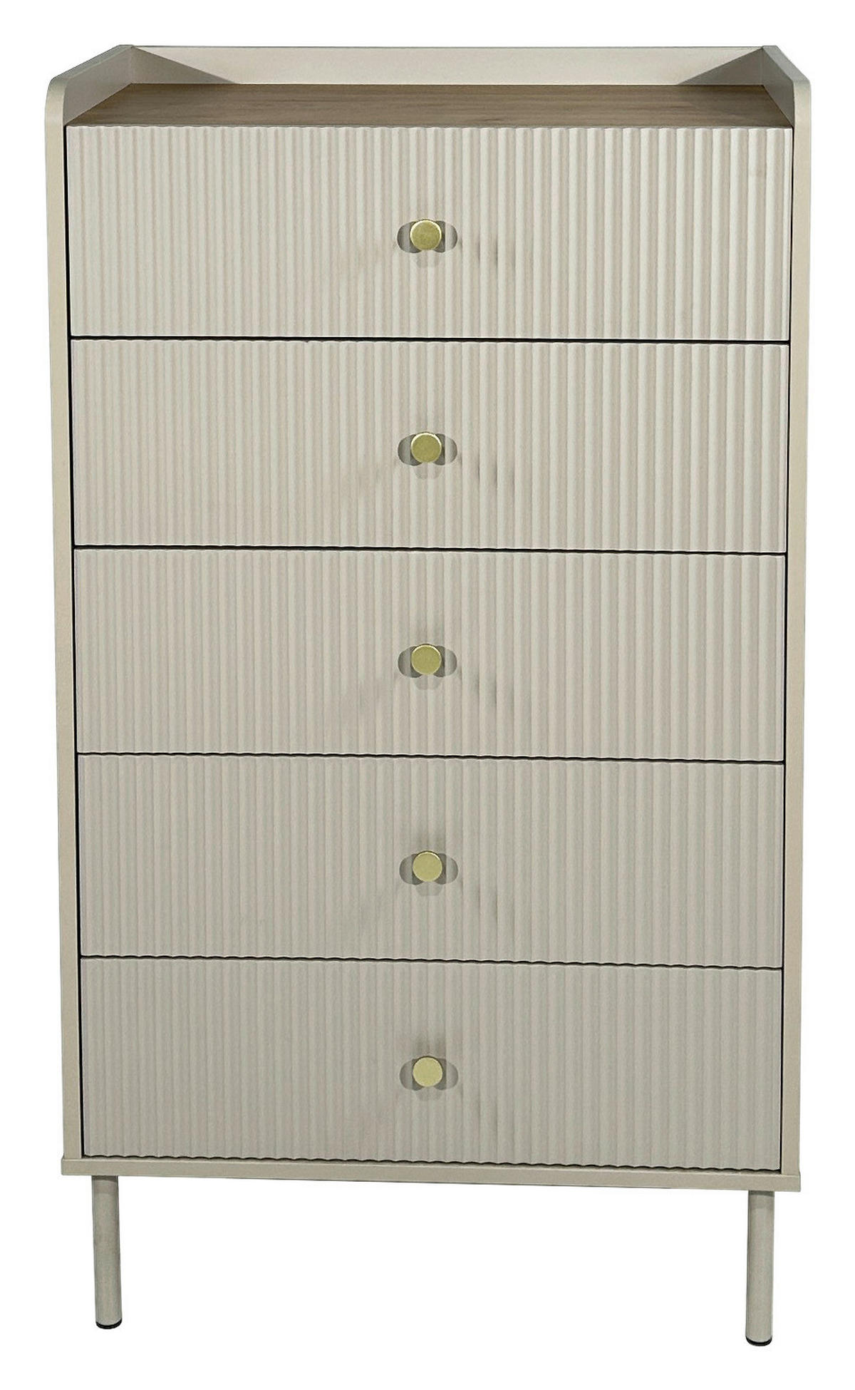 HIGHBOARD SNOW  in 70/121,6/40 cm  - Eichefarben/Goldfarben, Design, Holzwerkstoff/Metall (70/121,6/40cm) - Xora