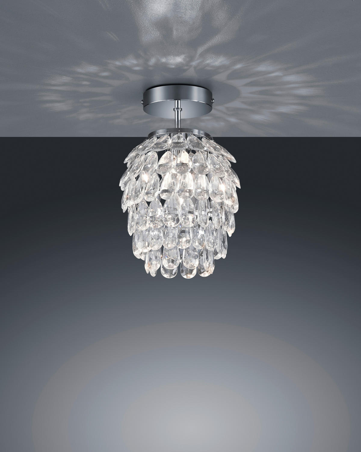 DECKENLEUCHTE 20/27 cm   - Chromfarben/Transparent, Design, Kunststoff/Metall (20/27cm) - P & B