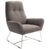 SESSEL Flachgewebe Dunkelgrau    - Chromfarben/Dunkelgrau, Design, Textil/Metall (82/102/81cm) - Pure Home Lifestyle