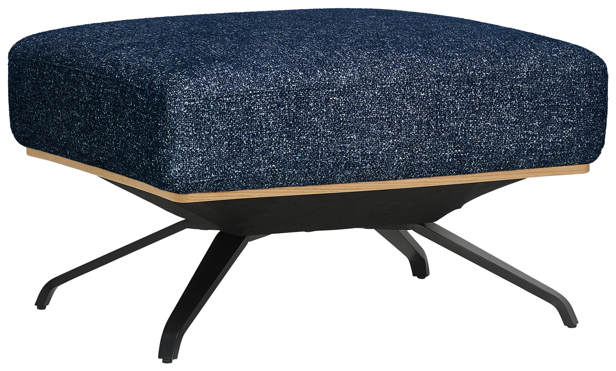 HOCKER Struktur Blau  - Blau/Schwarz, Design, Textil/Metall (74/46/66cm) - Novel