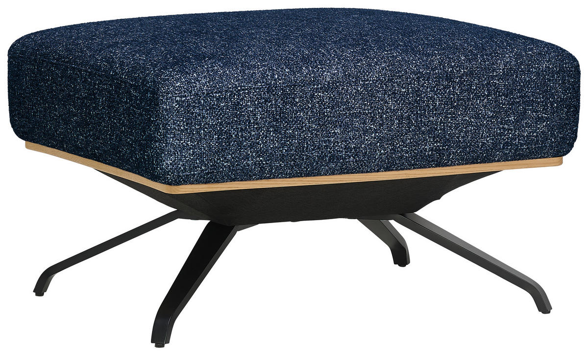 HOCKER in Textil Blau  - Blau/Schwarz, Design, Textil/Metall (74/46/66cm) - Novel