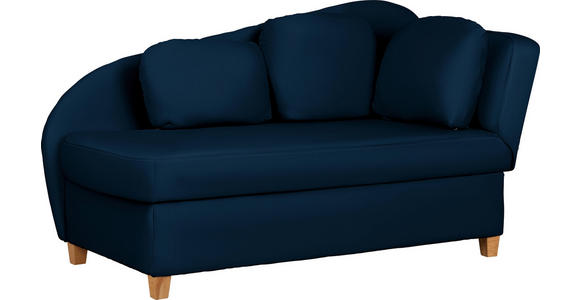 LIEGE  in Chenille, Flachgewebe Dunkelblau  - Dunkelblau, LIFESTYLE, Holz/Textil (180/97/85cm) - Novel