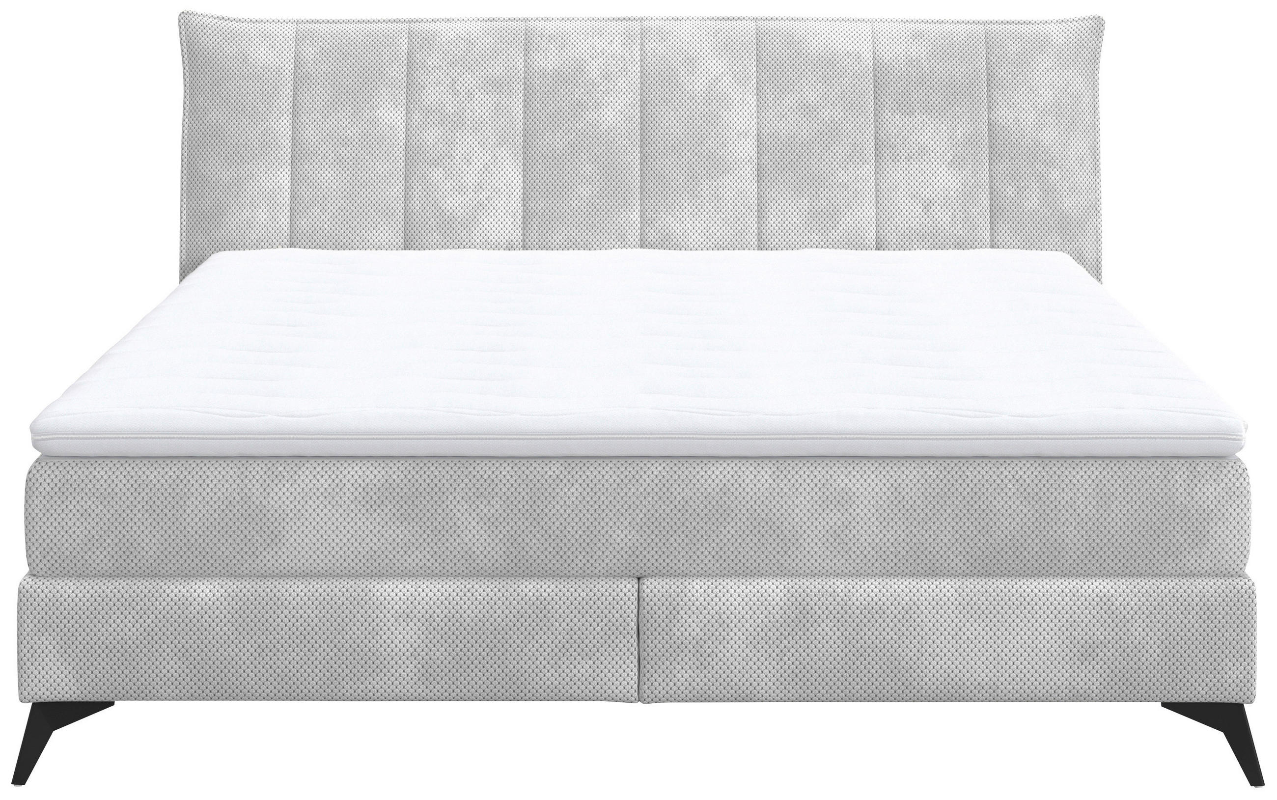 POSTELJA BOXSPRING 180 cm x 200 cm , tekstil, leseni material srebrne barve - srebrne barve/črna, Basics, tekstil/leseni material (180/200cm) - Venda