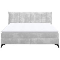 POSTELJA BOXSPRING 180 cm   x 200 cm  , tekstil, leseni material srebrne barve  - srebrne barve/črna, Basics, tekstil/leseni material (180/200cm) - Venda