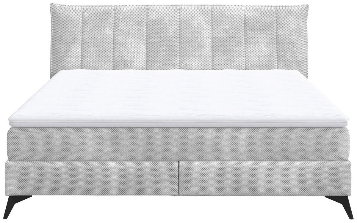 POSTELJA BOXSPRING 180 cm   x 200 cm  , tekstil, leseni material srebrne barve  - srebrne barve/črna, Basics, tekstil/leseni material (180/200cm) - Venda