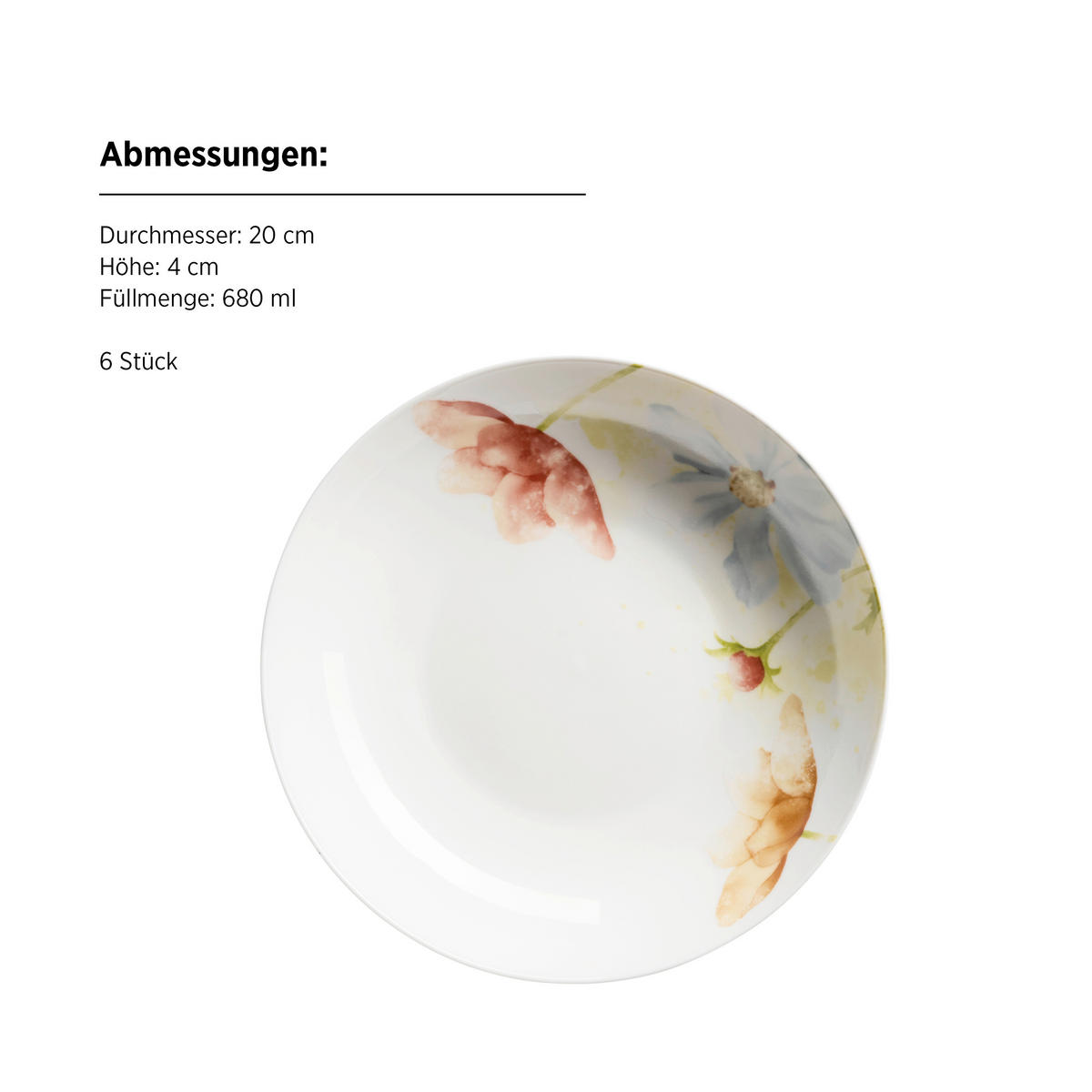 TAFELSERVICE Weiß AMAPOLA 18-teilig  - Weiß, Basics, Keramik - Mäser