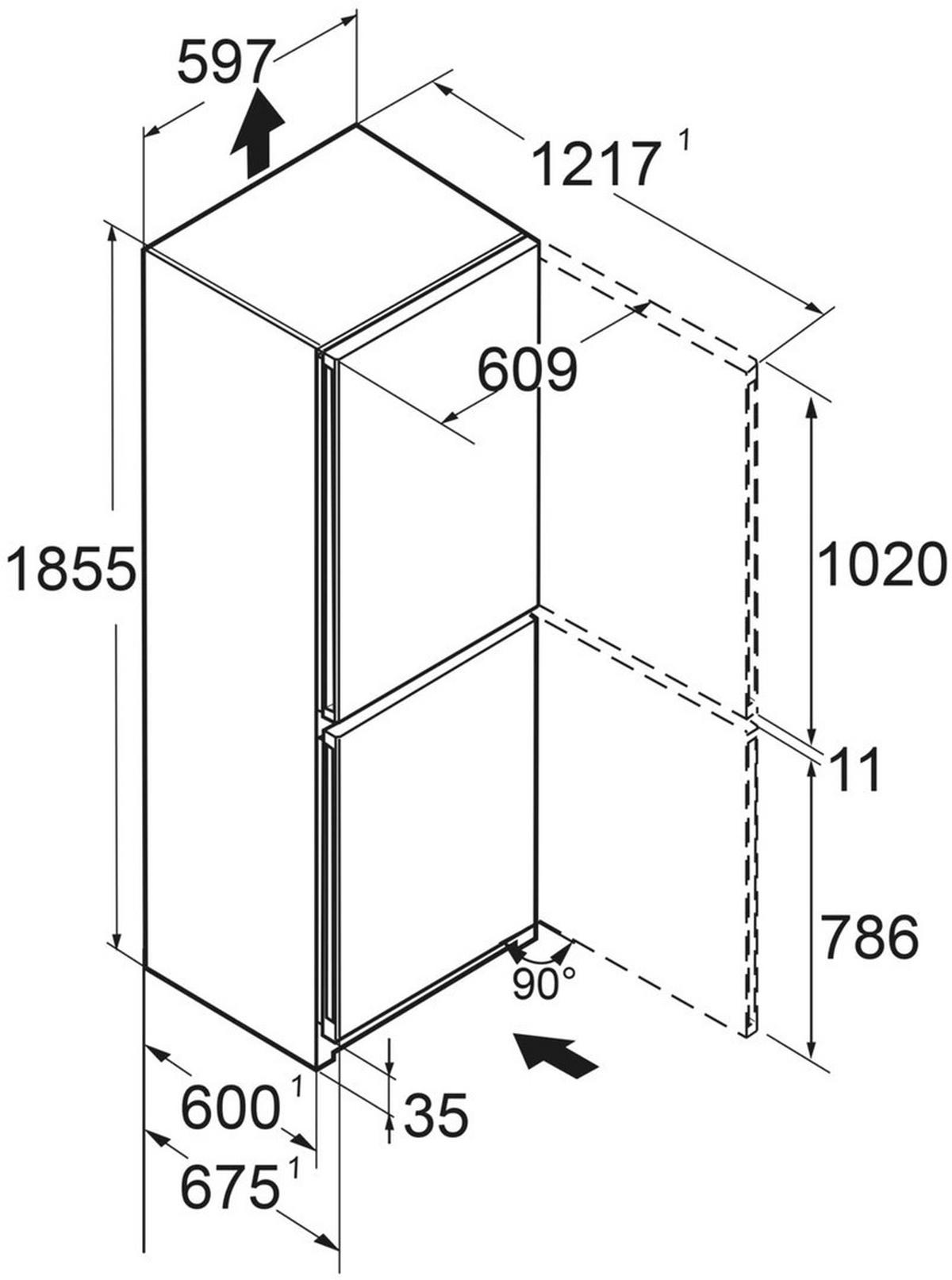 KÜHL-GEFRIER-KOMBINATION CNCWR5203  - Weiß, Basics, Glas/Kunststoff (59,7/185,5/67,5cm) - Liebherr