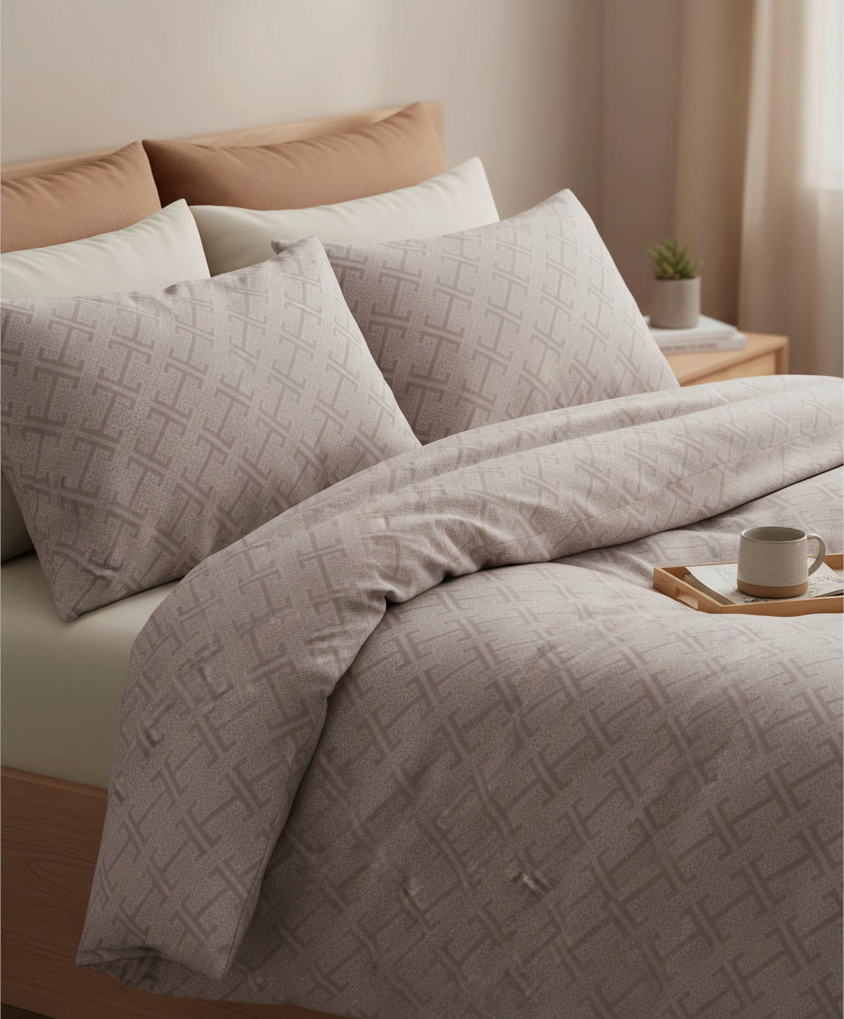 PÅSLAKANSET 2-teilig satin  - taupe, Design, textil (150/210cm) - Ambia Home