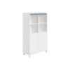 BABYREGAL Olli Standregal 2 Türen unten Weiß, Blau  - Blau/Weiß, Basics, Holzwerkstoff (94,8/159,9/40,1cm) - Paidi