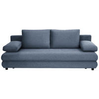 SCHLAFSOFA Webstoff Blau  - Blau/Schwarz, Design, Kunststoff/Textil (197/77/81cm) - home24