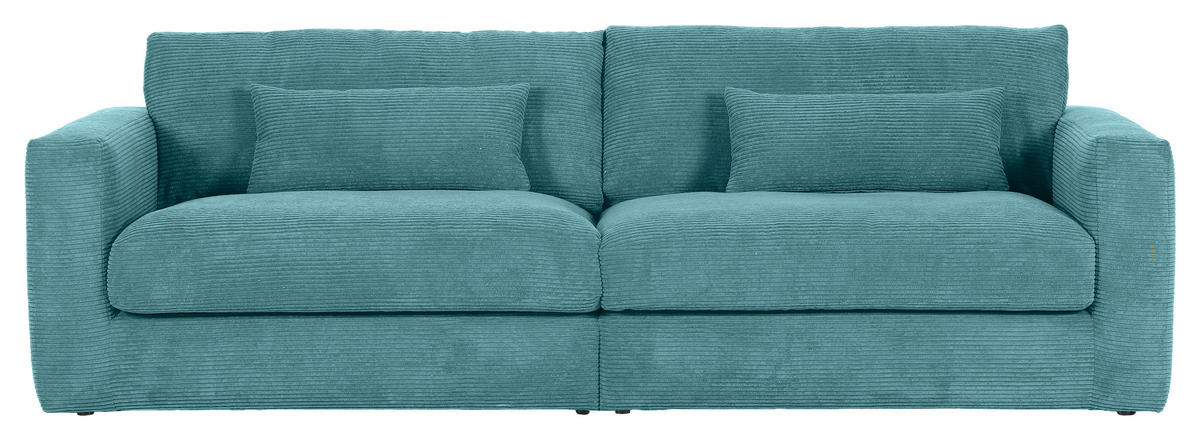 BIGSOFA in Cord Petrol  - Petrol/Schwarz, Konventionell, Kunststoff/Textil (260/66/115cm) - MID.YOU