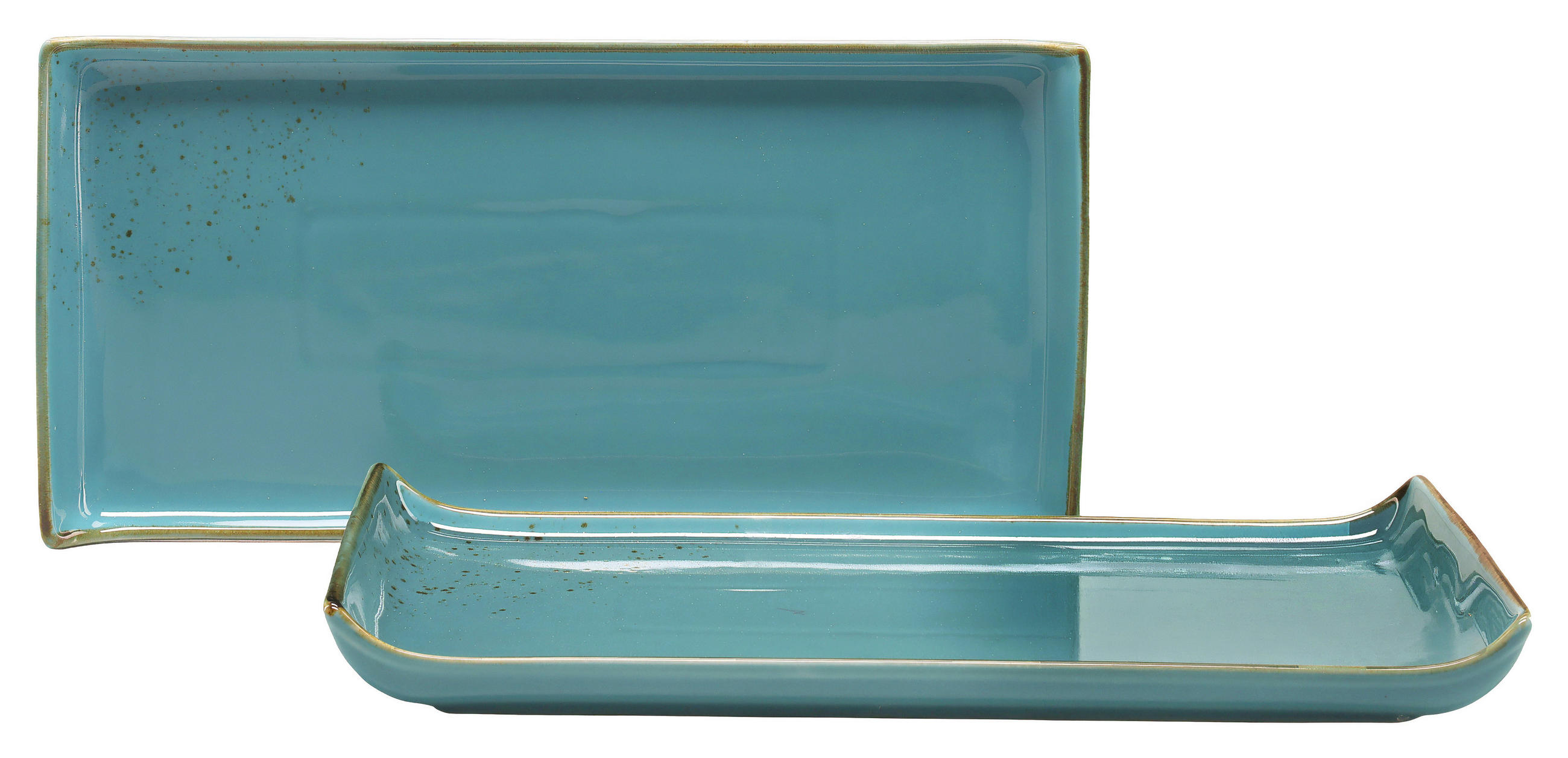 SADA SERVÍROVACÍCH TÁCOK kamenina keramika 2-dielne 16,5/33 cm - tyrkysová, Trend, keramika (16,5/33cm) - Creatable