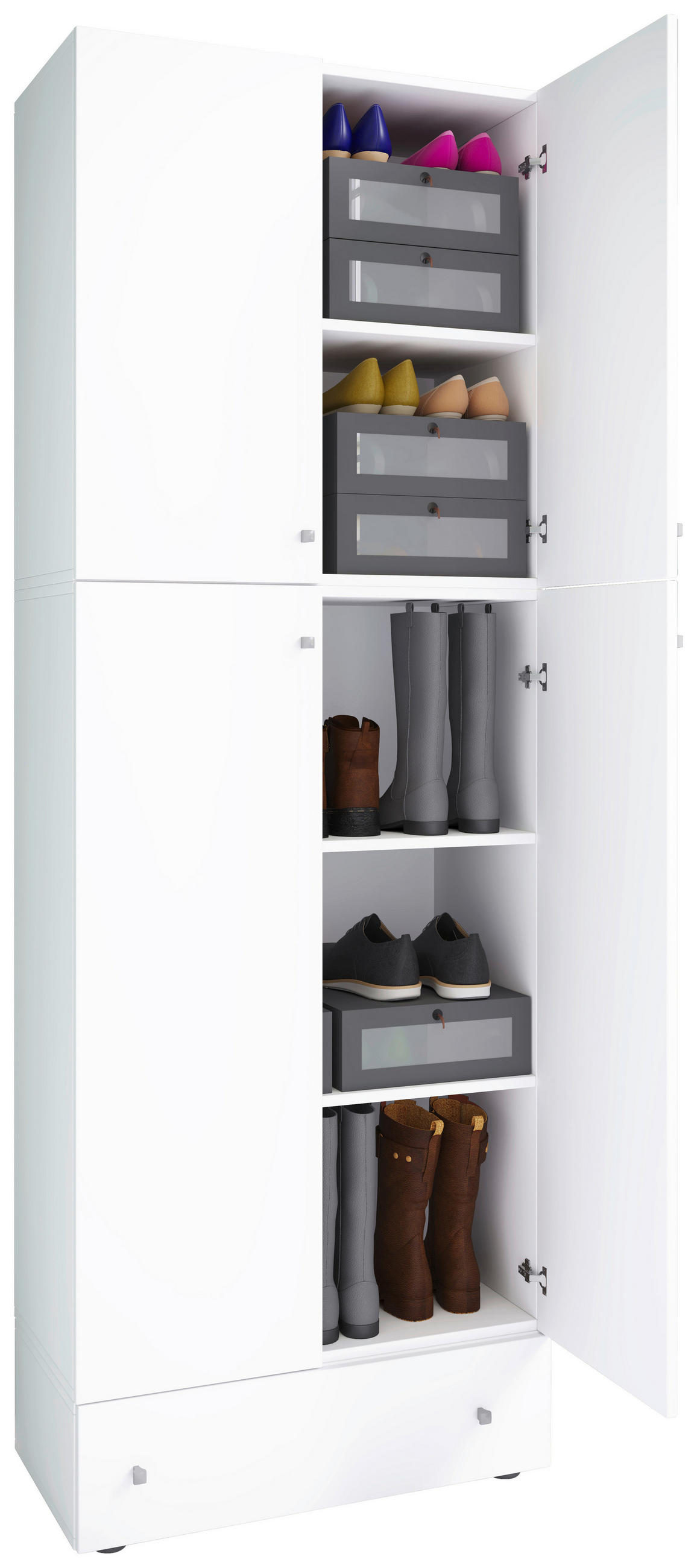SCHUHSCHRANK in 70/200/39 cm - Schwarz/Weiß, KONVENTIONELL, Holzwerkstoff/Kunststoff (70/200/39cm) - MID.YOU