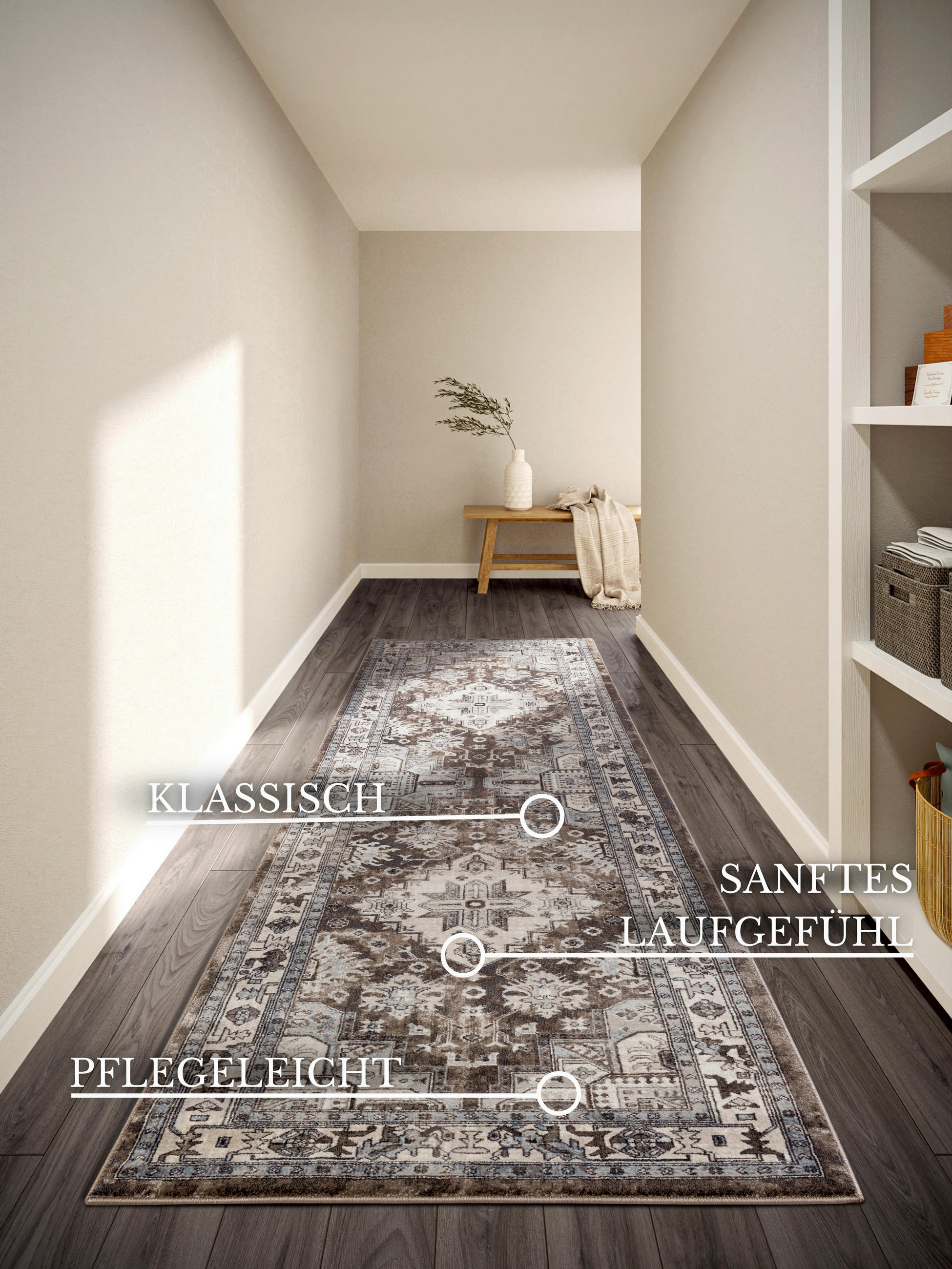 LÄUFER 80/240 cm Kollektion 1869 Braun, Creme  - Creme/Braun, Design, Kunststoff/Textil (80/240cm) - Villeroy & Boch