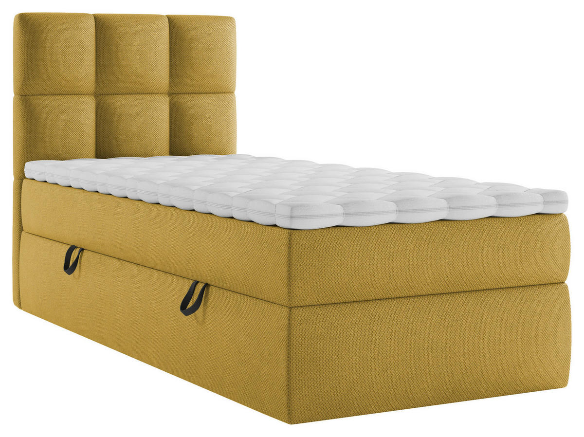 BOXBETT 90/200 cm  in Senfgelb  - Senfgelb/Schwarz, Modern, Holz/Holzwerkstoff (90/200cm) - MID.YOU