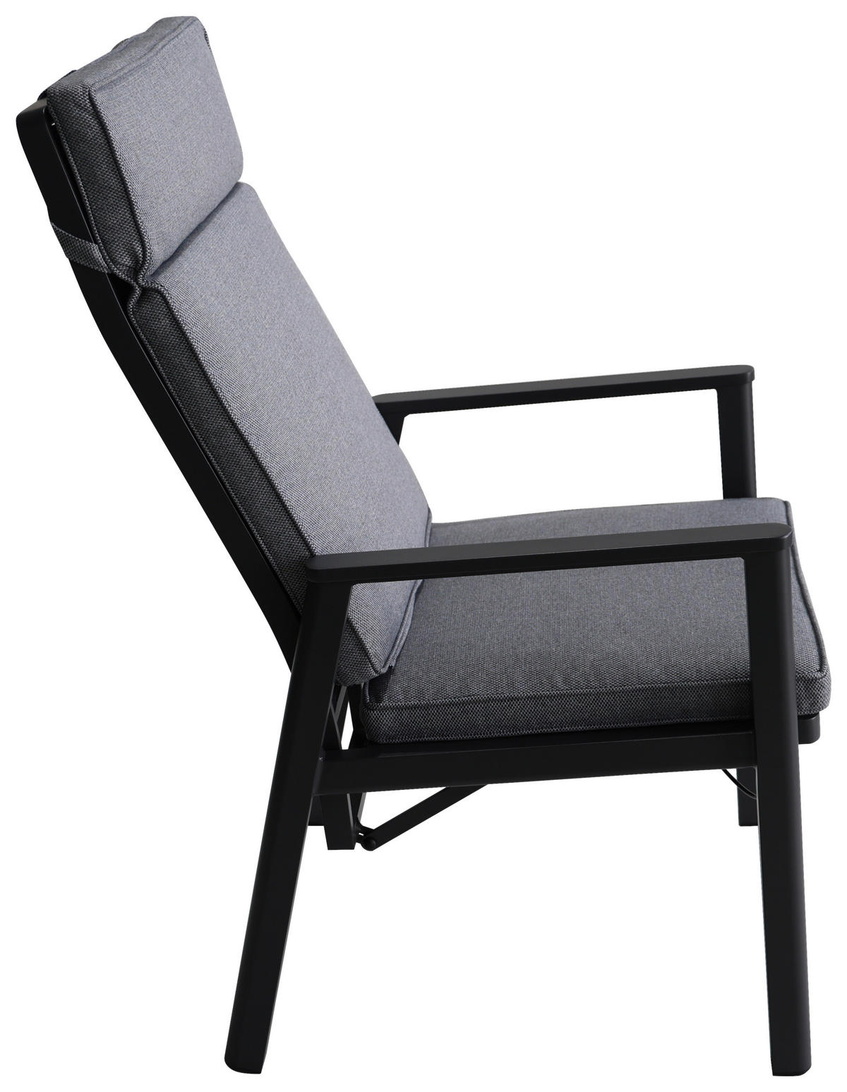 GARTENSESSEL Aluminium Anthrazit, Grau  - Anthrazit/Grau, Design, Textil/Metall (58/110/65cm) - Ambia Garden