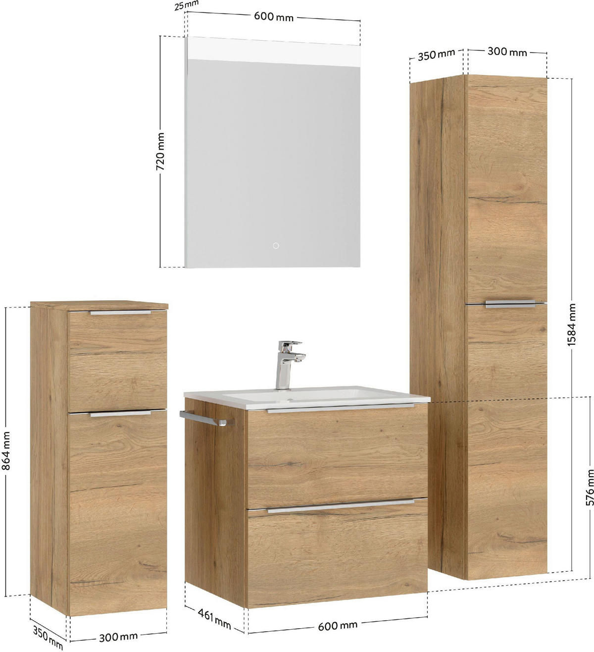 BADEZIMMERSPIEGEL 60/72/2,5 cm  - Alufarben, MODERN, Metall (60/72/2,5cm) - Nobilia