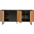 SIDEBOARD 180/77,5/40 cm  - Eichefarben/Schwarz, Trend, Holz/Holzwerkstoff (180/77,5/40cm) - Xora