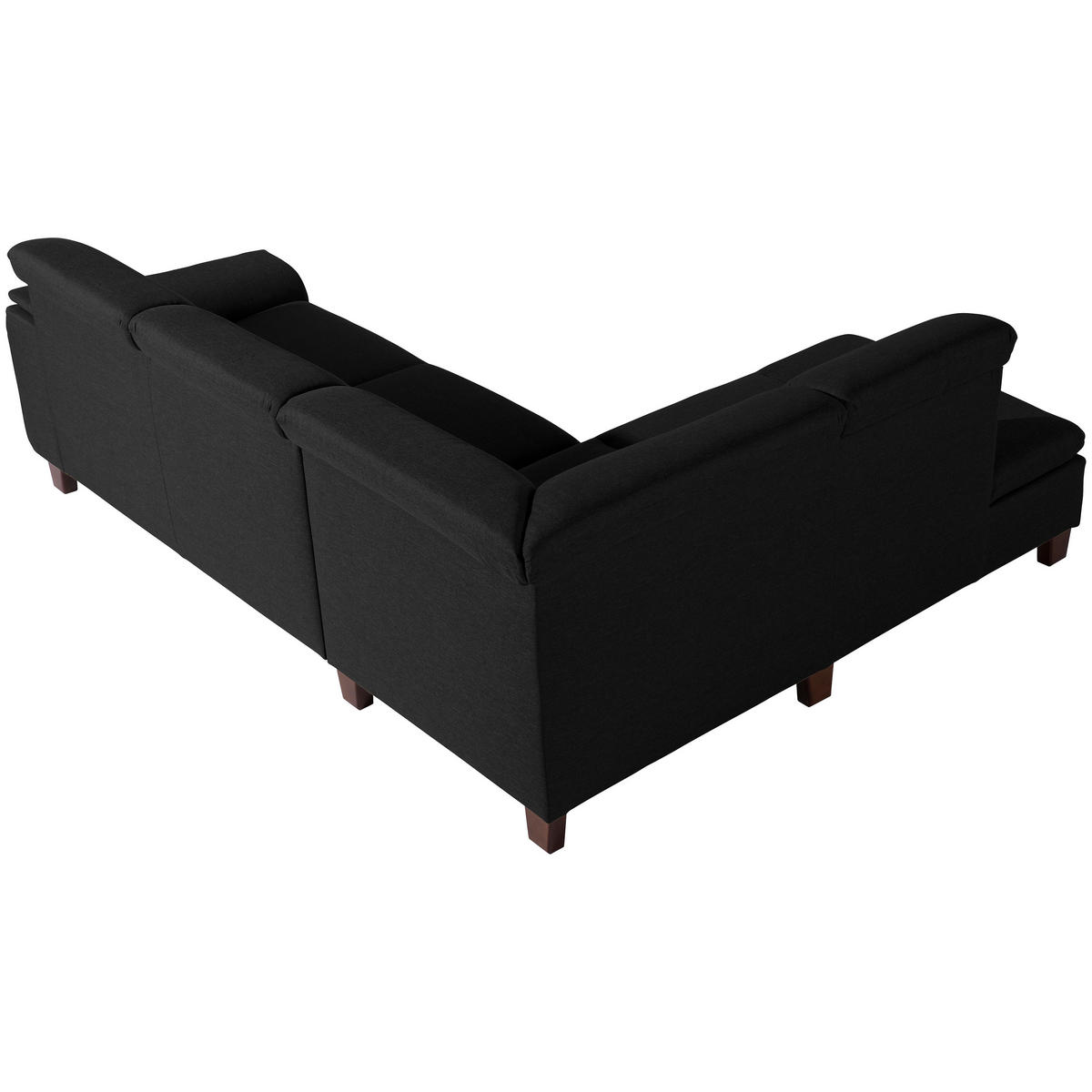 ECKSOFA Schwarz Flachgewebe  - Nussbaumfarben/Schwarz, Design, Holz/Textil (247/187cm) - Max Winzer