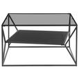COUCHTISCH Rauchglas, ESG, Klarglas 75/75/43 cm quadratisch Grau, Schwarz  - Schwarz/Grau, Design, Glas/Metall (75/75/43cm) - Carryhome