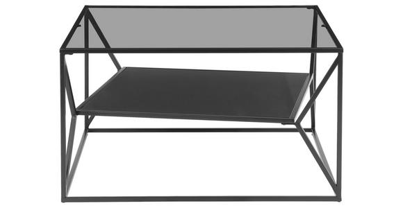 COUCHTISCH Rauchglas, ESG, Klarglas 75/75/43 cm quadratisch Grau, Schwarz  - Schwarz/Grau, Design, Glas/Metall (75/75/43cm) - Carryhome