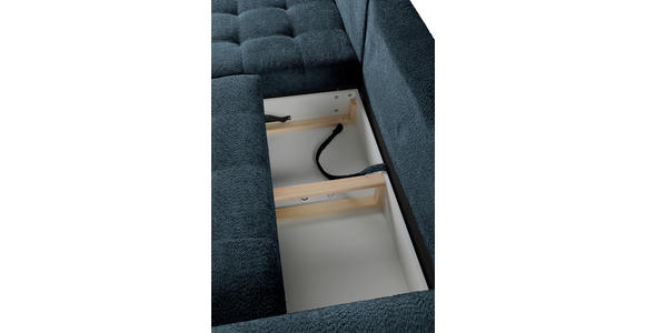 ECKSOFA Blau Chenille  - Blau/Schwarz, KONVENTIONELL, Holz/Textil (180/266cm) - Carryhome