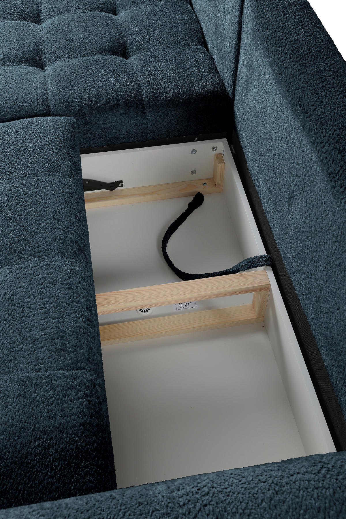 ECKSOFA Blau Chenille  - Blau/Schwarz, KONVENTIONELL, Holz/Textil (180/266cm) - Carryhome