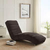 RELAXLIEGE in Cord, Plüsch Schwarz  - Chromfarben/Schwarz, MODERN, Textil/Metall (170/82/60cm) - Livetastic
