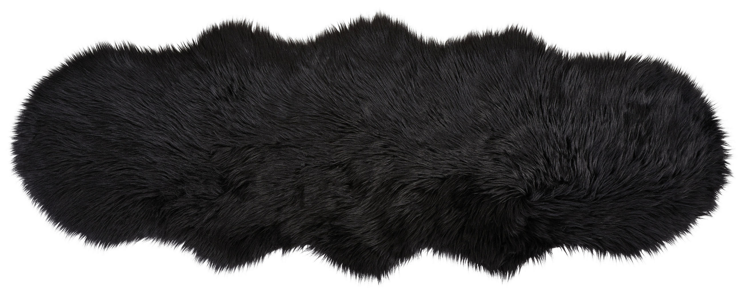 KUNSTFELL 60/180 cm Schwarz  - Schwarz, Basics, Textil/Fell (60/180cm) - Ambia Home