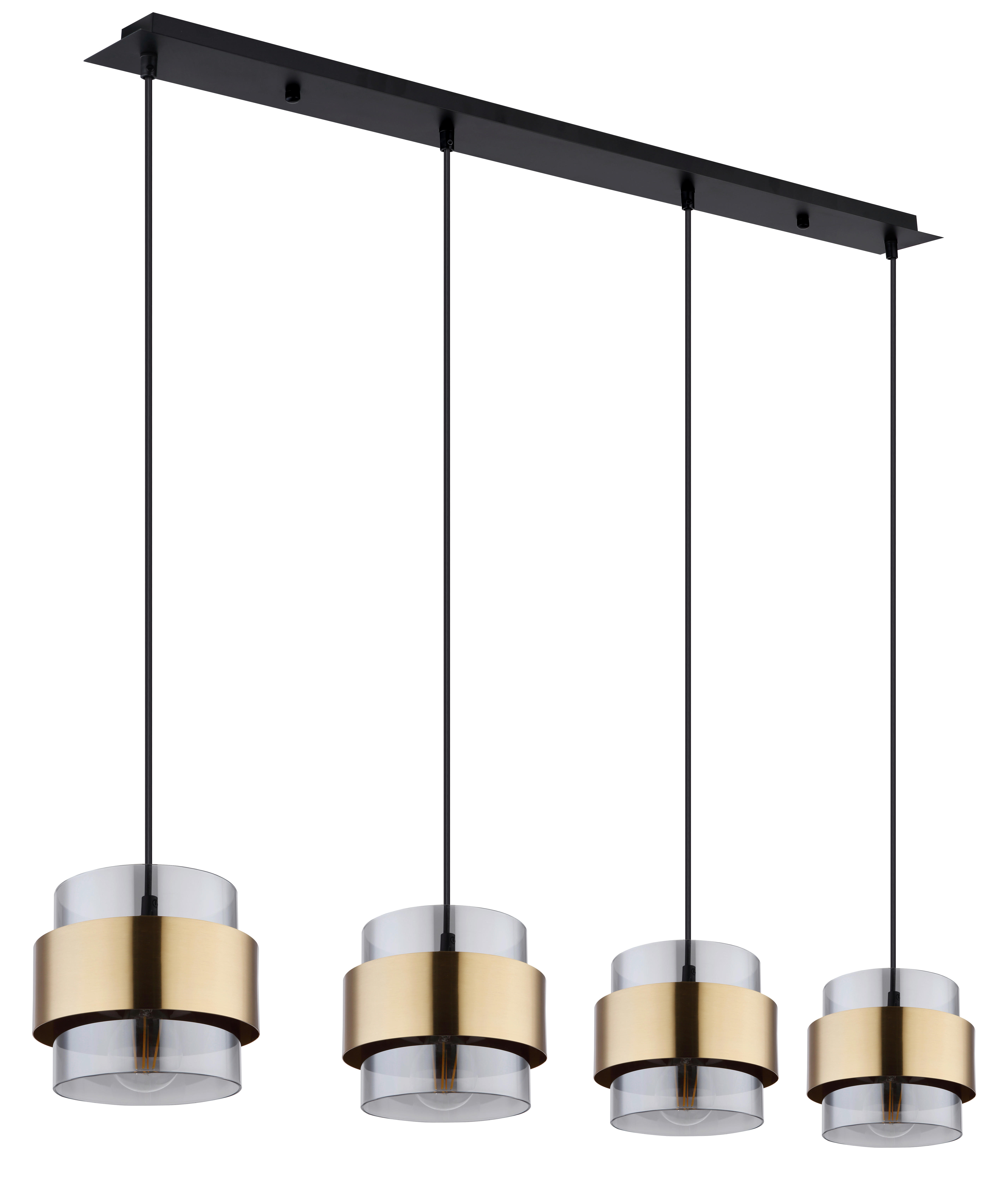 HÄNGELEUCHTE 111/18/120 cm    - Klar/Messingfarben, Design, Glas/Metall (111/18/120cm) - Globo