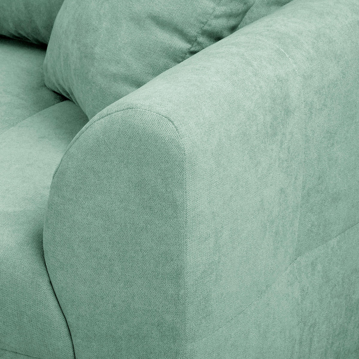 ECKSOFA inkl. Hocker Ariella in Mikrofaser Mintgrün  161/231 cm  - Naturfarben/Mintgrün, Design, Holz/Textil (161/231cm) - Livetastic