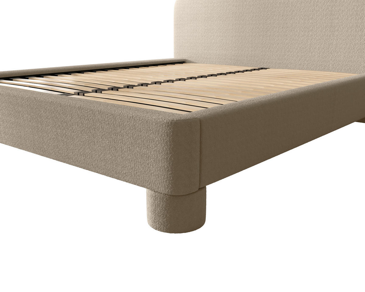 POLSTERBETT 160/200 cm,  in Creme, Lattenrost, Bettkasten,  - Creme/Schwarz, MODERN, Textil/Metall (160/200cm) - MID.YOU