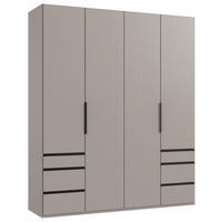 DREHTÜRENSCHRANK 200/236/58 cm,  in Sahara, 4 Tür(en)  - Schwarz/Sahara, MODERN, Holzwerkstoff/Metall (200/236/58cm) - MID.YOU