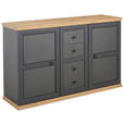 SIDEBOARD Anthrazit, Eiche Artisan Einlegeböden  - Anthrazit/Eiche Artisan, LIFESTYLE, Holzwerkstoff/Metall (148,6/89,5/43cm) - Hom`in