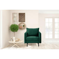 SESSEL in Samt Grün  - Schwarz/Grün, Design, Holz/Textil (74/86/100cm) - P & B