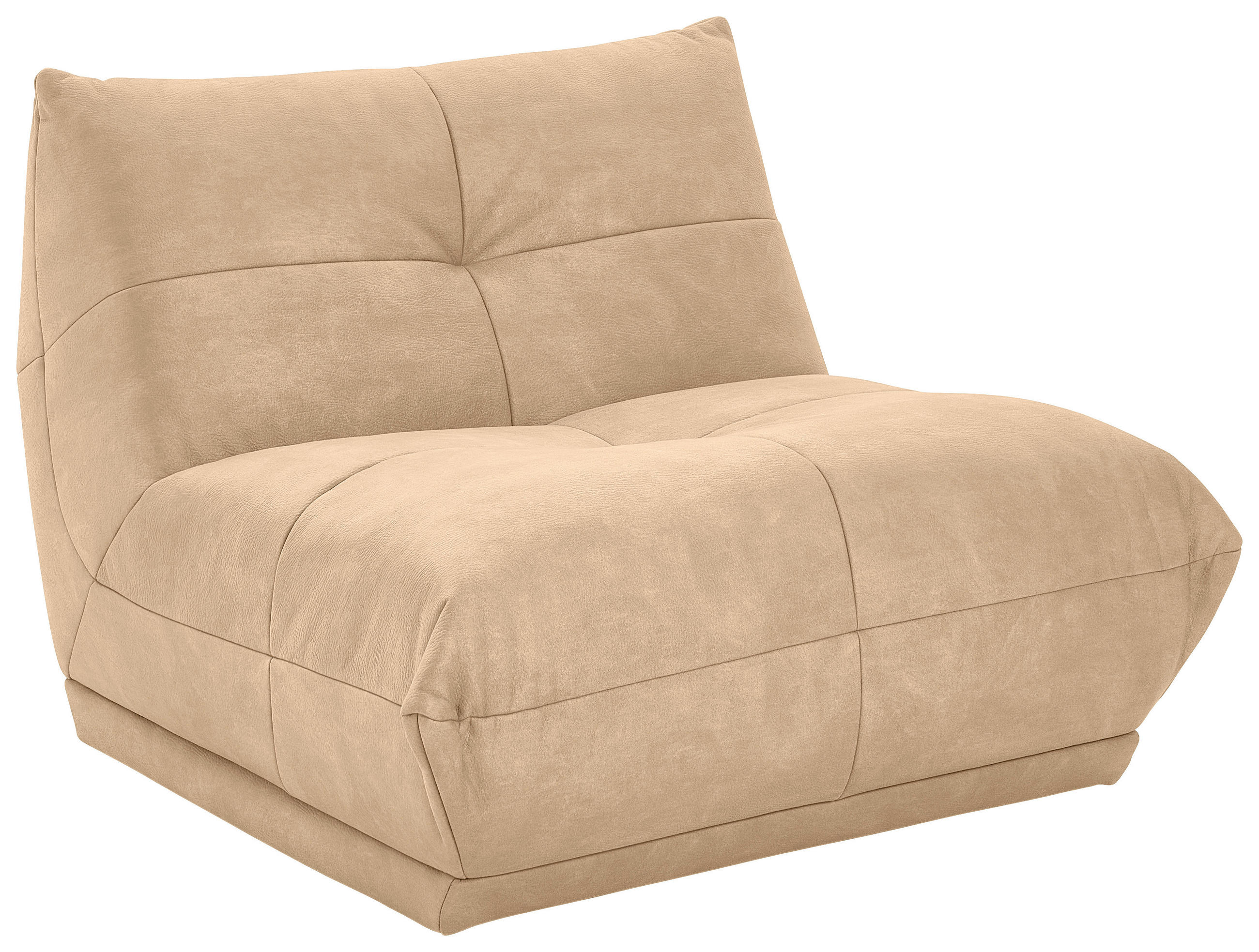 SOFAELEMENT Lederlook Beige  - Beige, Trend, Textil (105/80/112cm) - Livetastic