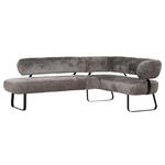 ECKBANK 234/182 cm Chenille Taupe Metall   - Taupe/Schwarz, Design, Textil/Metall (234/182cm) - Moderano