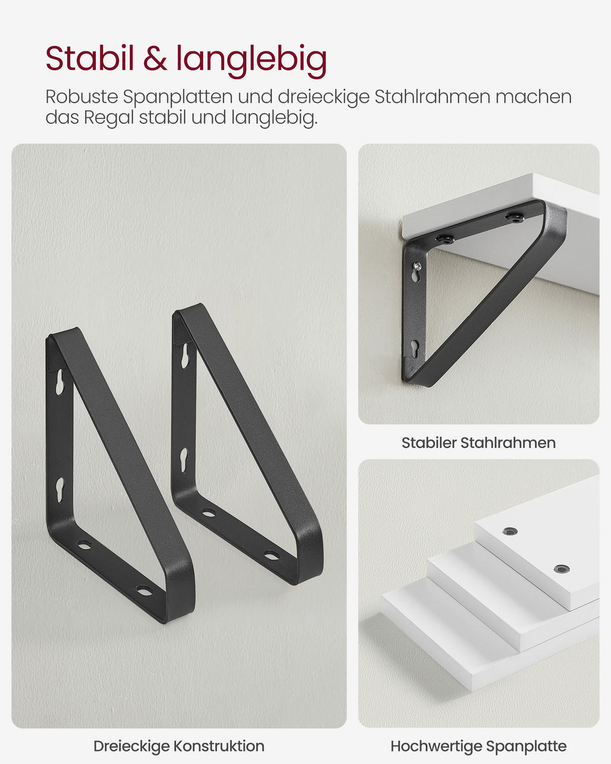 WANDREGALSET  - Schwarz/Weiß, Trend, Holzwerkstoff/Metall (30/35/40/11/12cm) - Boxxx