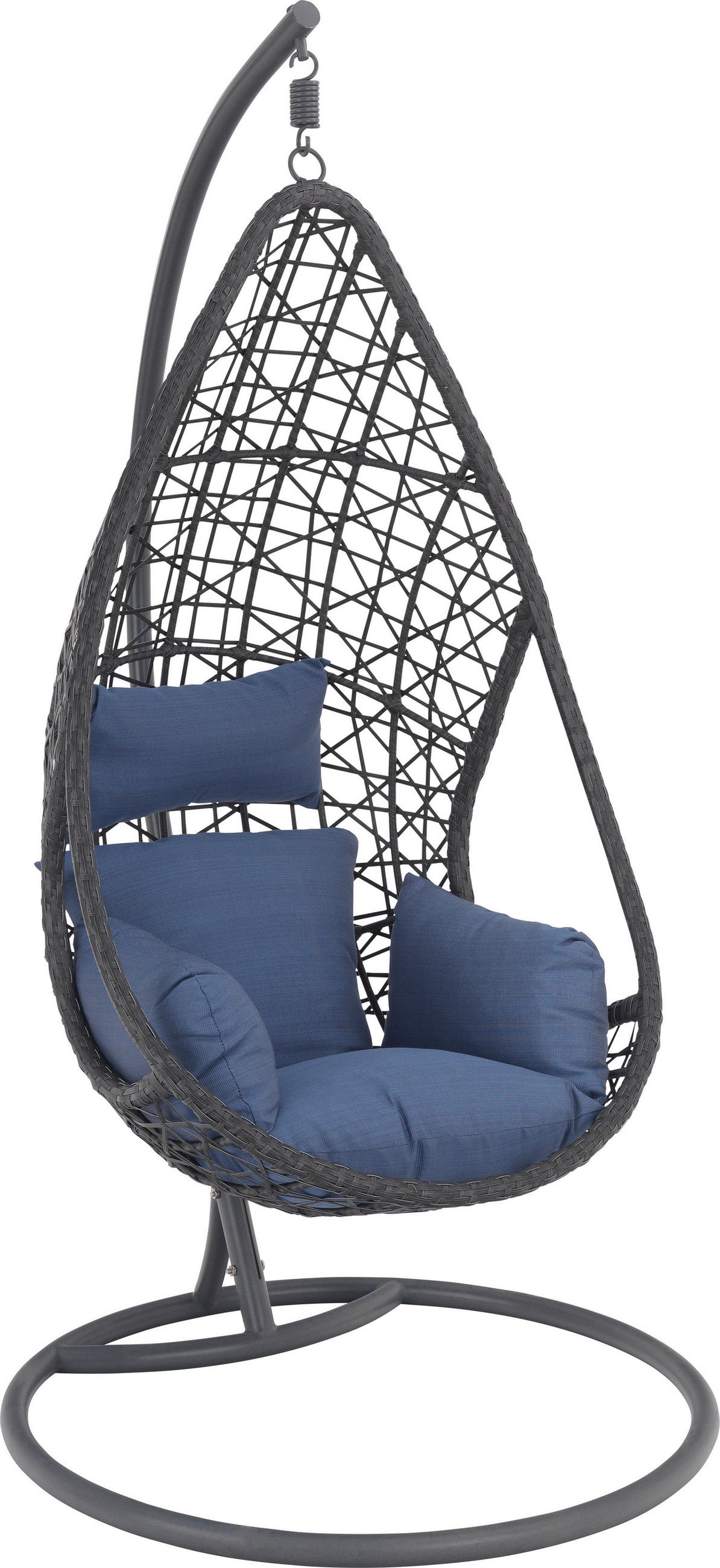 FÜGGŐFOTEL 122/200/104 cm  - kék/szürke, Design, műanyag/textil (122/200/104cm) - Ambia Garden