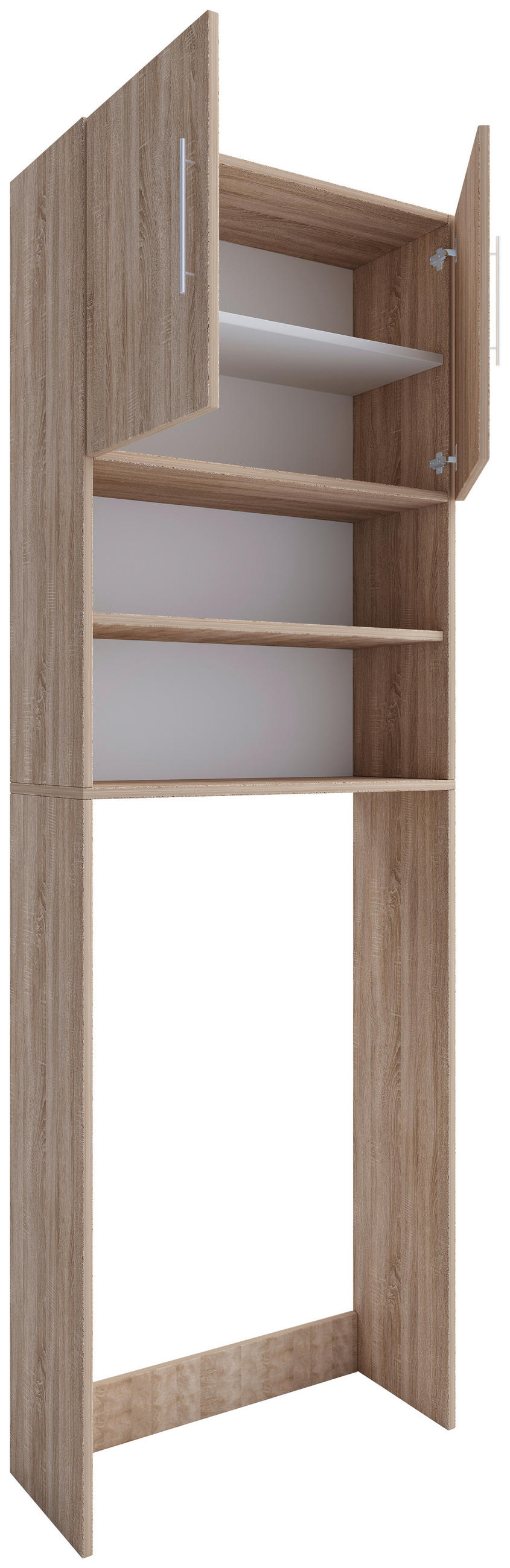 WASCHMASCHINENSCHRANK 64/190/25 cm  in Sonoma Eiche  - Silberfarben/Sonoma Eiche, MODERN, Holzwerkstoff/Kunststoff (64/190/25cm) - MID.YOU