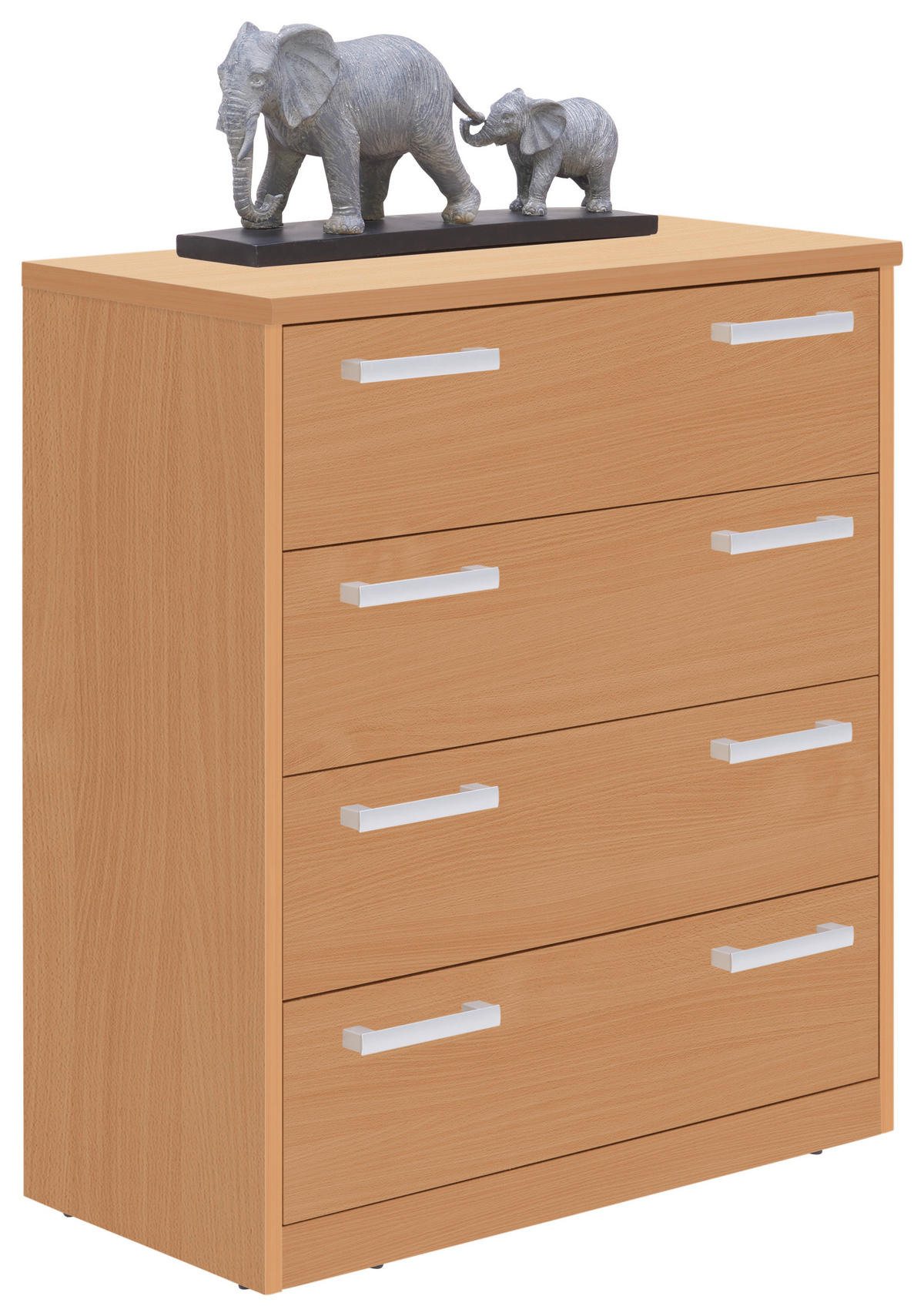 KOMMODE  in 72/84/36 cm  - Silberfarben/Buchefarben, Basics, Holzwerkstoff (72/84/36cm) - Xora