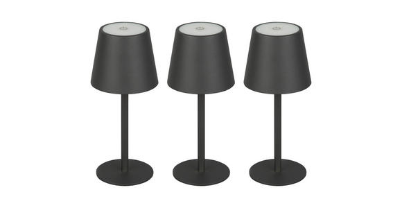 AKKU-TISCHLEUCHTE Jubidubiläum 8,6/20,3 cm  - Schwarz, Basics, Kunststoff/Metall (8,6/20,3cm) - Novel