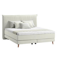 BOXSPRINGBETT 160/200 cm  in Creme  - Eichefarben/Creme, Design, Holzwerkstoff/Textil (160/200cm) - home24