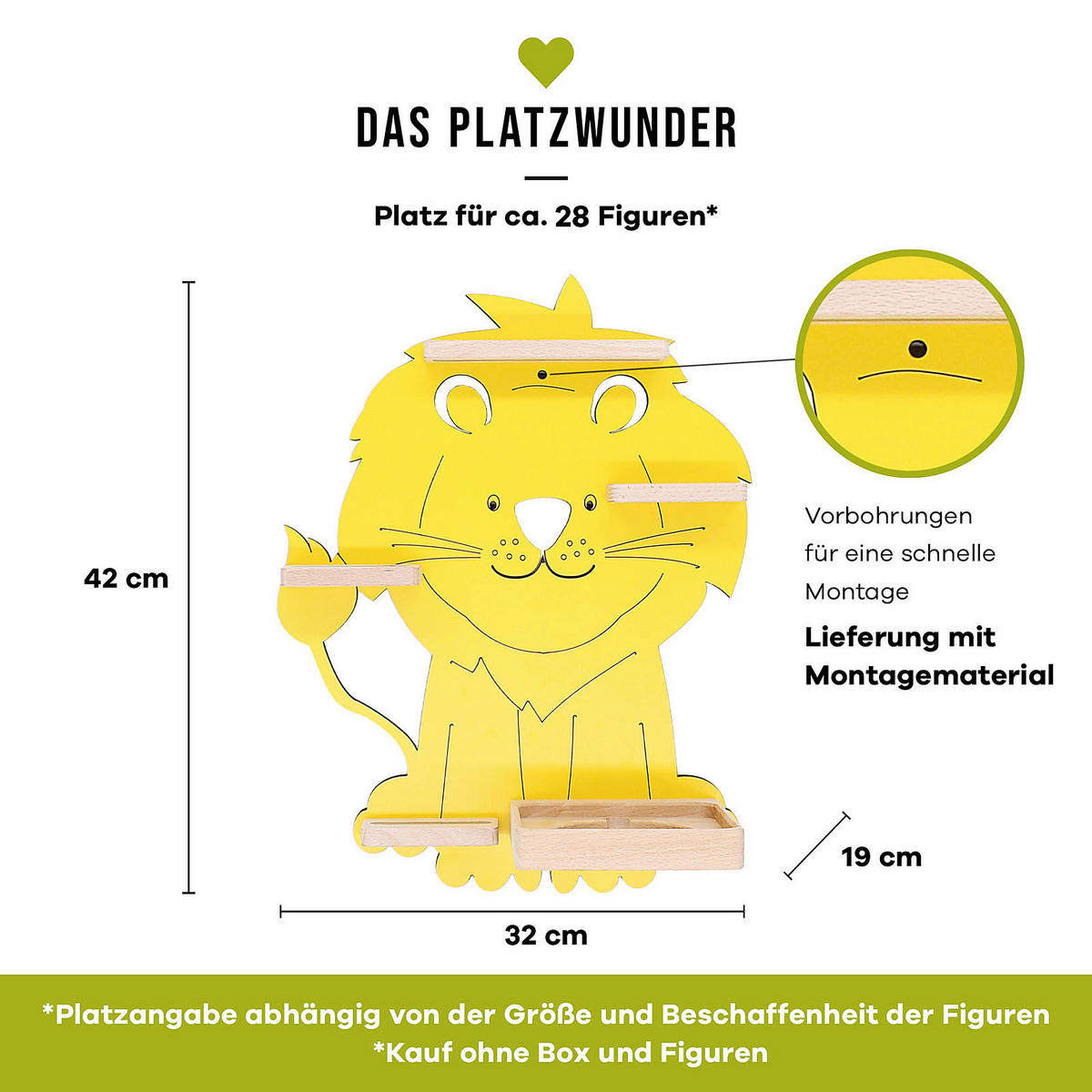 KINDERREGAL  - Gelb, Modern, Holzwerkstoff (32/42/19cm) - MID.YOU