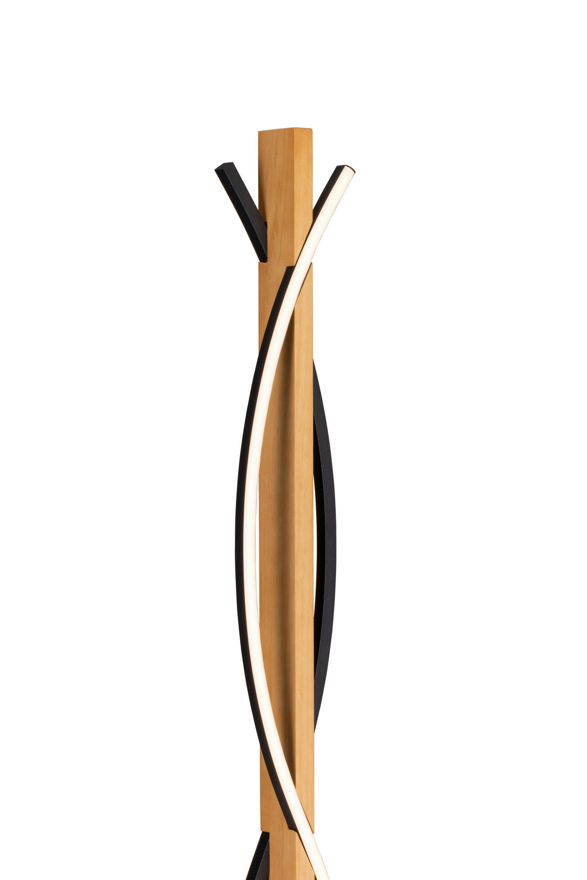 LED-TISCHLEUCHTE Zhang 15/48/10 cm   - Schwarz/Kieferfarben, Design, Holz/Kunststoff (15/48/10cm) - Novel