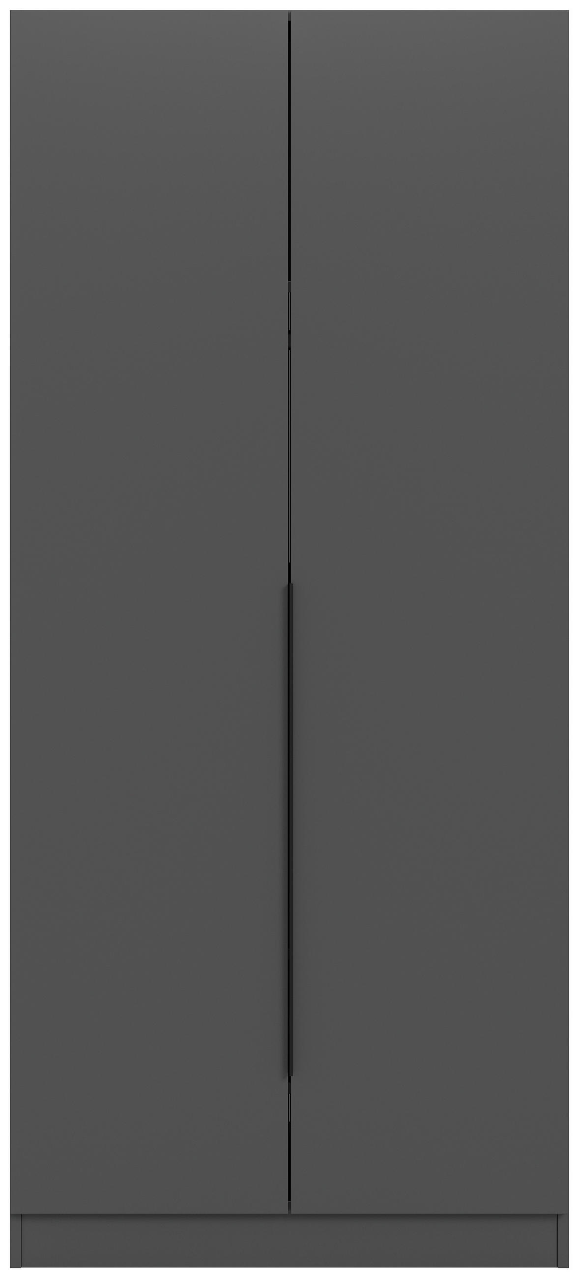 DREHTÜRENSCHRANK 80/181/52 cm,  in Anthrazit, 2-türig  - Anthrazit/Schwarz, MODERN, Holzwerkstoff/Kunststoff (80/181/52cm) - MID.YOU