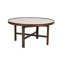 SOFFBORD i trä, keramik 90/45 cm  - beige/mörkbrun, Klassisk, trä/keramik (90/45cm) - Rowico