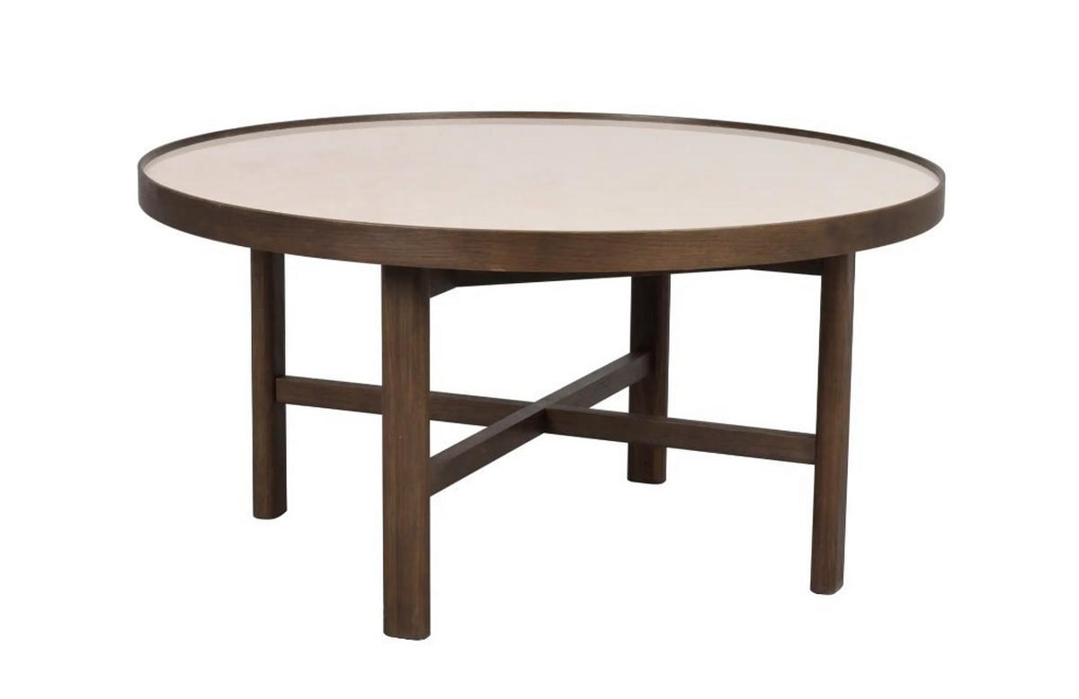 SOFFBORD i trä, keramik 90/45 cm  - beige/mörkbrun, Klassisk, trä/keramik (90/45cm) - Rowico