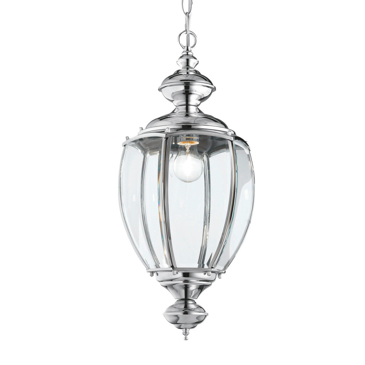HÄNGELEUCHTE Norma SP1 Cromo 25/78/162 cm   - Chromfarben, KONVENTIONELL, Glas/Metall (25/78/162cm) - Ideal Lux