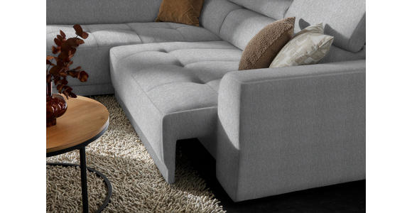 ECKSOFA Silberfarben Struktur - Silberfarben/Schwarz, Design, Kunststoff/Textil (205/284cm) - Xora